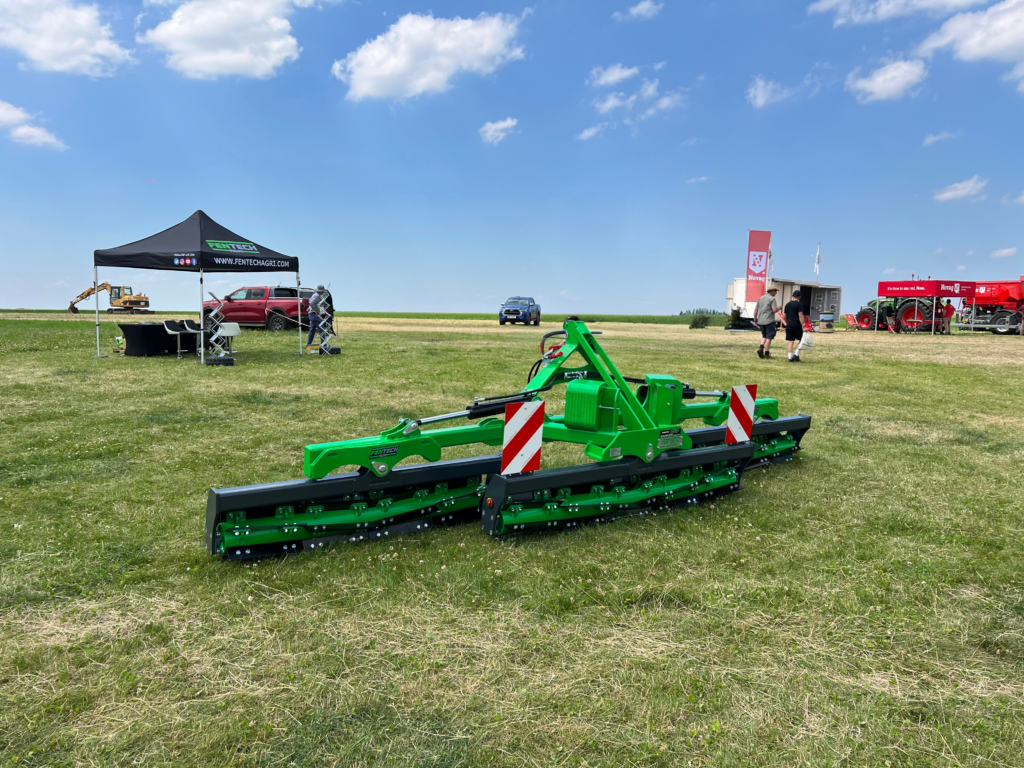 Stampede cover crop roller working in a field as an eligible machine under the FETF 2026 grant scheme.